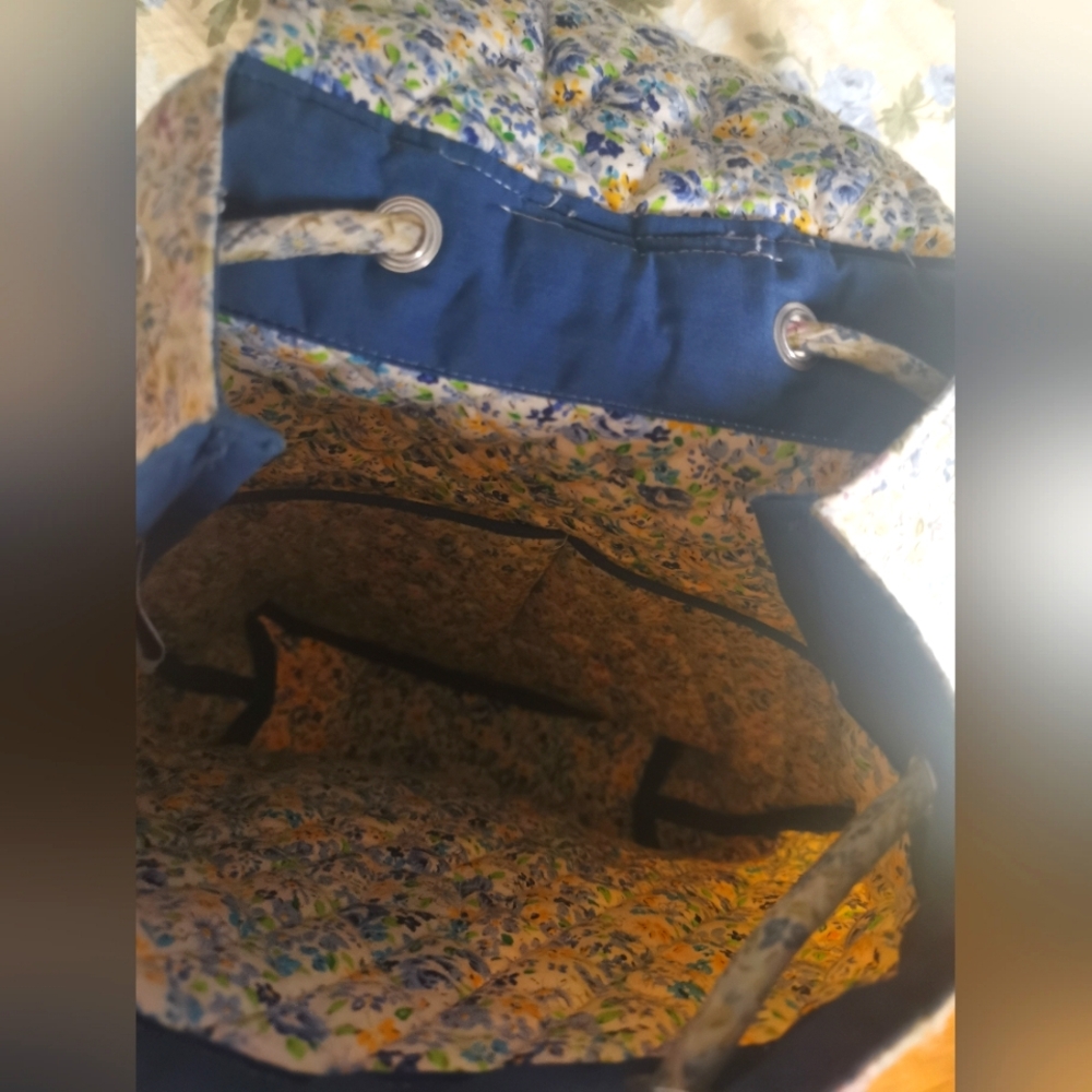 Floral Quilted Backpack - Picture 3 of 7